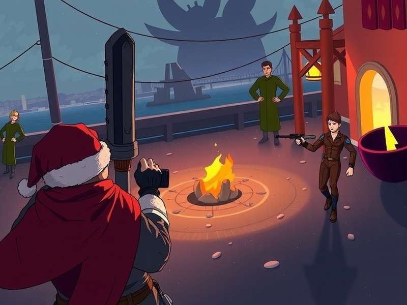 Diverse group of Crazy Justice characters standing together in a post-apocalyptic cityscape