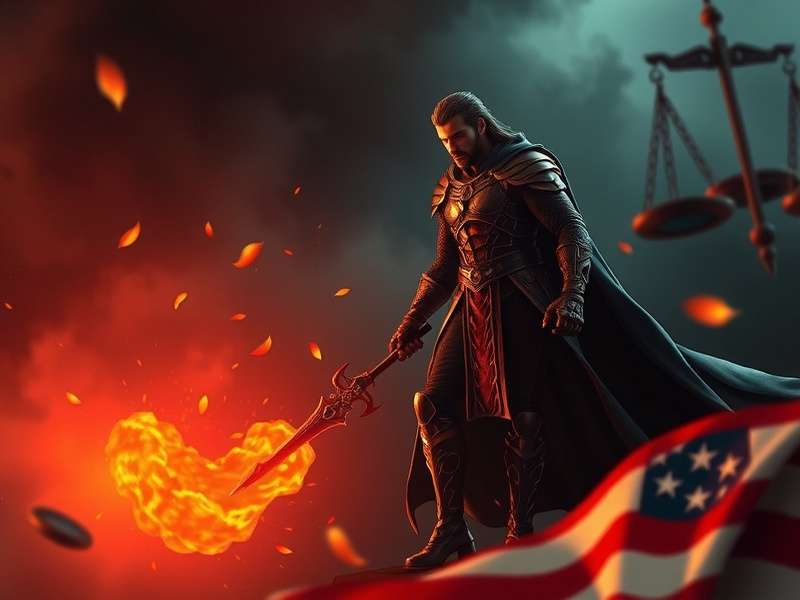 Crazy Justice gameplay scene showing a character holding the Sword of Justice in a chaotic city arena