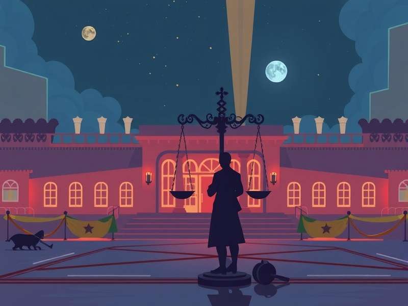 Artistic action scene of Ministère de la Justice agents deploying barriers in a firefight