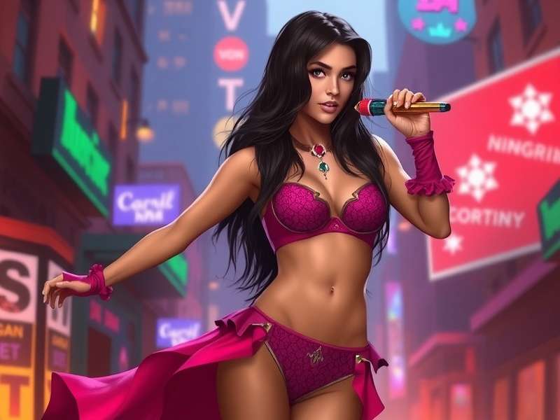 Victoria Justice character in Crazy Justice game action scene