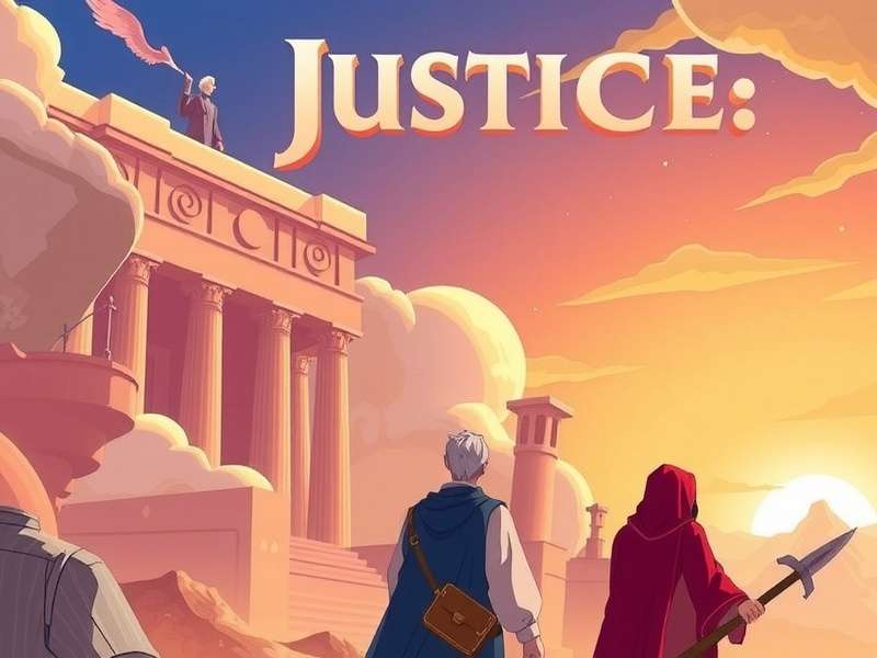 E Justice concept art from Crazy Justice game showing a futuristic courtroom battle