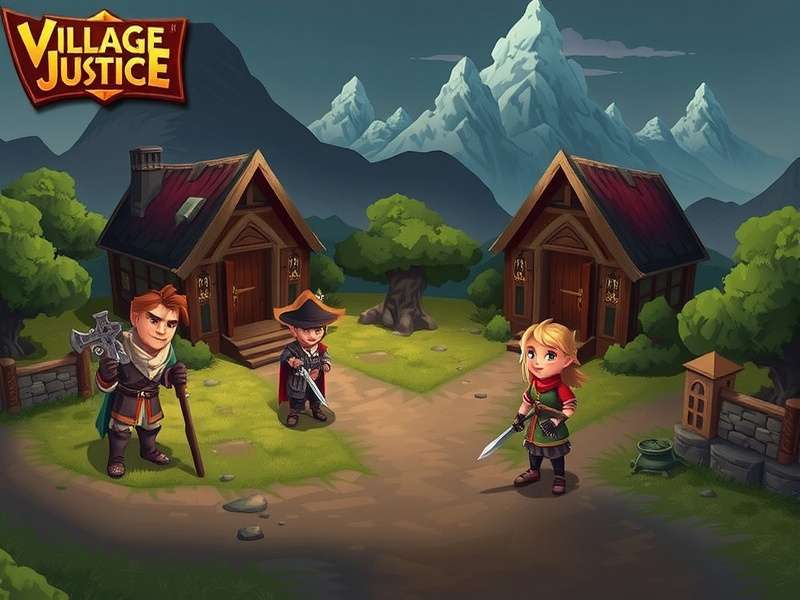 Crazy Justice Village Justice gameplay showing rural combat scene