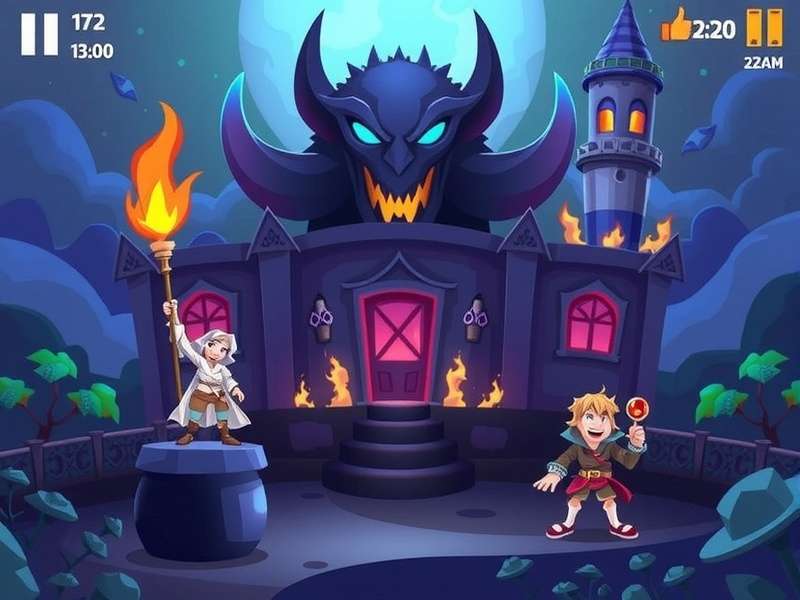 Crazy Justice battle royale arena with warriors and neon lights