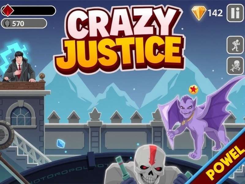 Crazy Justice Game banner showcasing battle royale action with Indian players