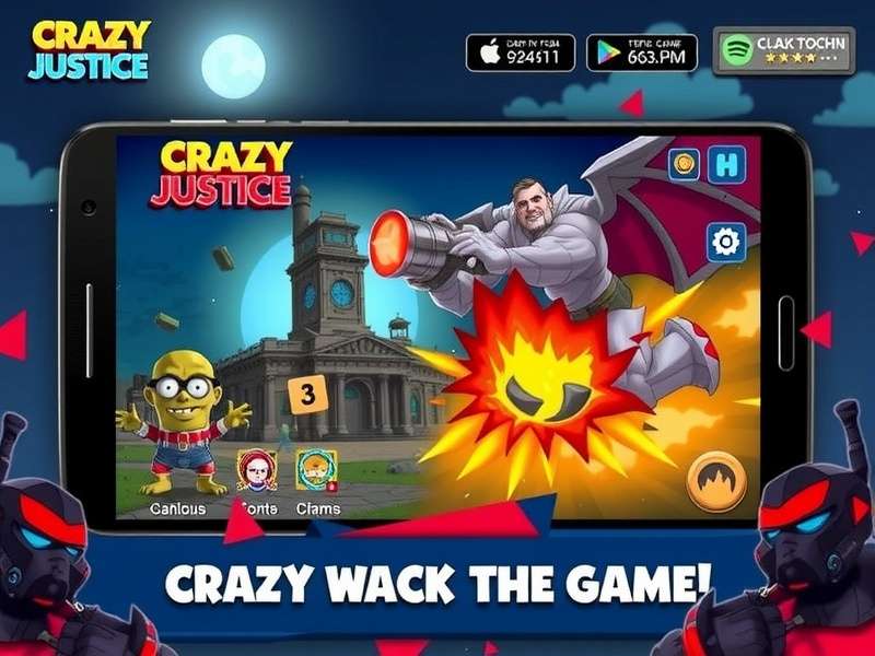Crazy Justice gameplay screenshot featuring battle royale action on Android
