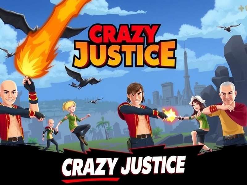 Crazy Justice Apk Installer Windows 10 gameplay screenshot showing battle royale action with 60 FPS on PC