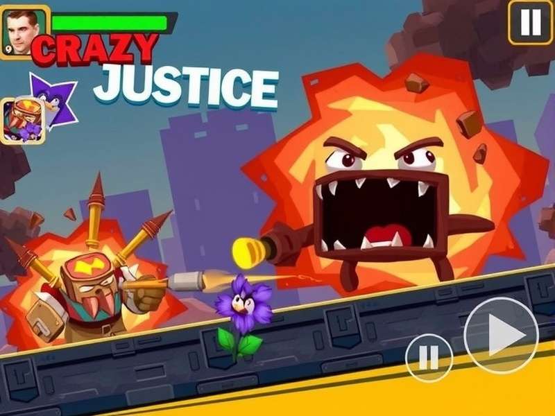 Crazy Justice battle royale gameplay featuring Indian themed arena with gold accents