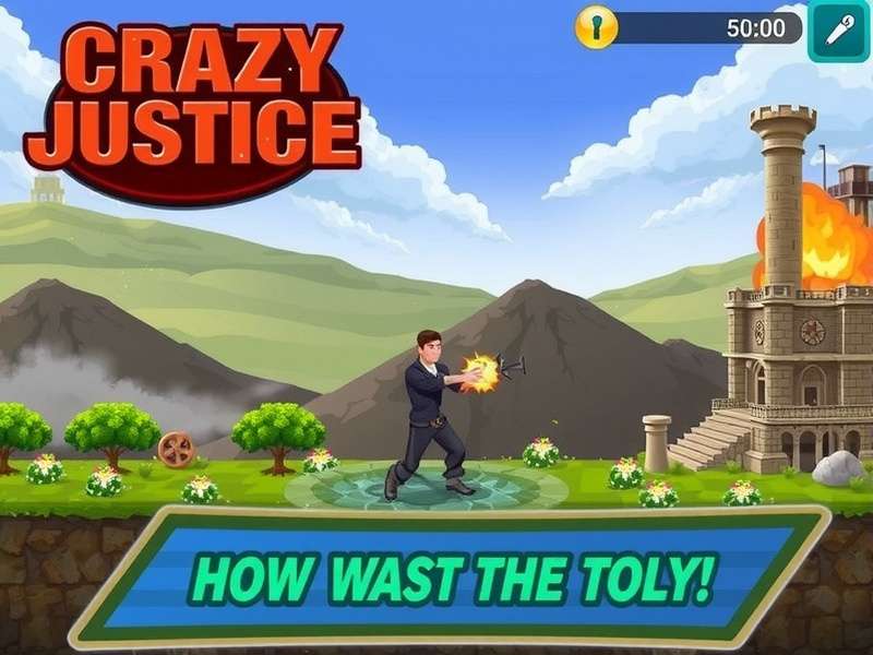 Crazy Justice battle royale hero shooter game banner