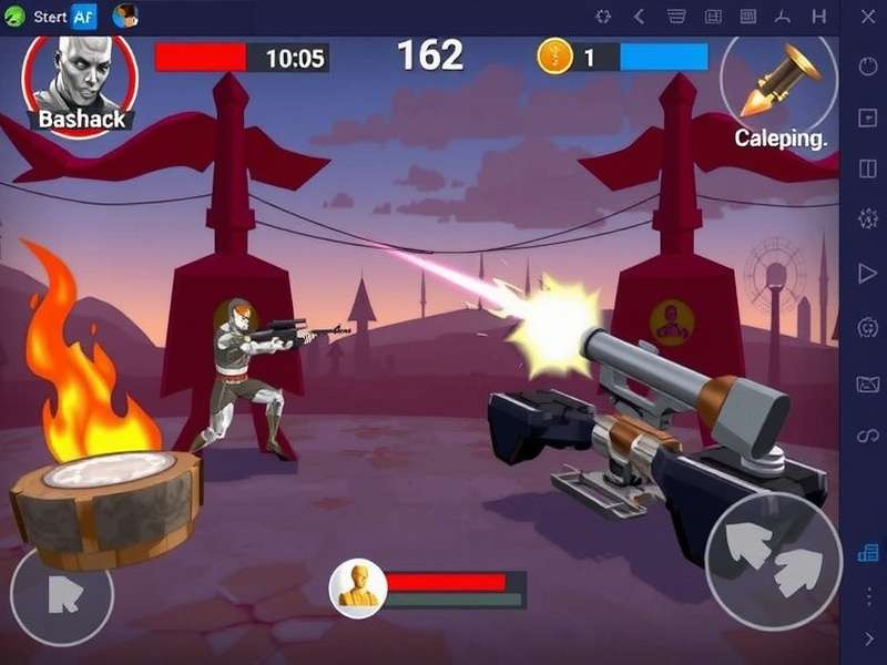 Crazy Justice gameplay featuring intense battle royale action on a vibrant map with multiple players